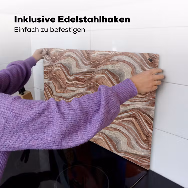 Patroon - Zandsteen - Travertijn Inductie beschemer met haakjes klein 777 -ky-ophangen-de