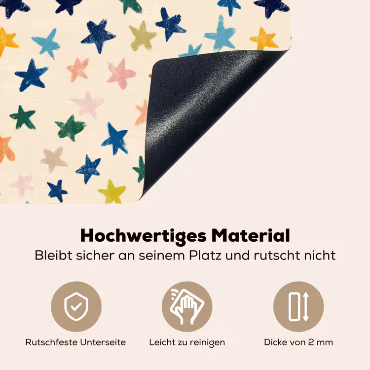 Patroon - Sterren - Kleurrijk Inductie beschemer met haakjes klein 777 -ky-onderkant-de