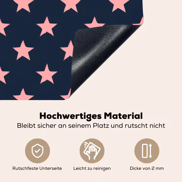 Patroon - Sterren - Roze Inductie beschemer met haakjes klein 777 -ky-onderkant-de