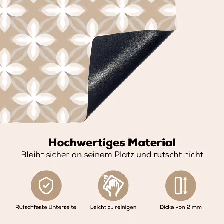 Patroon - Symmetrisch - Beige Inductie beschemer met haakjes klein 777 -ky-onderkant-de