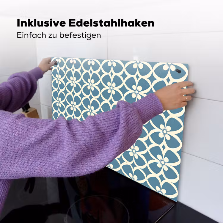 Patroon - Symmetrisch - Blauw Inductie beschemer met haakjes klein 777 -ky-ophangen-de