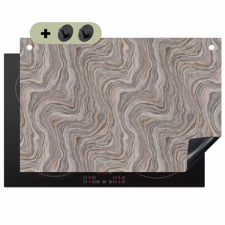 Patroon - Textuur - Grijs Inductie beschemer met haakjes klein 777 -3d