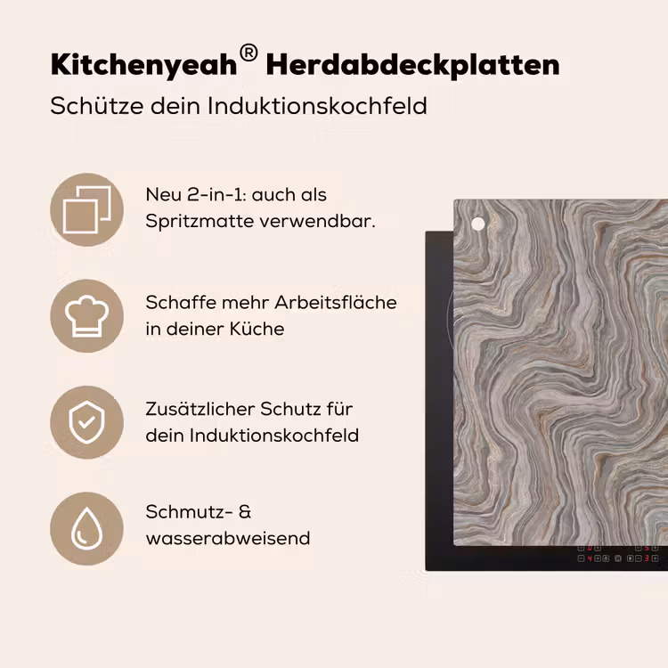 Patroon - Textuur - Grijs Inductie beschemer met haakjes klein 777 -ky-usp-de