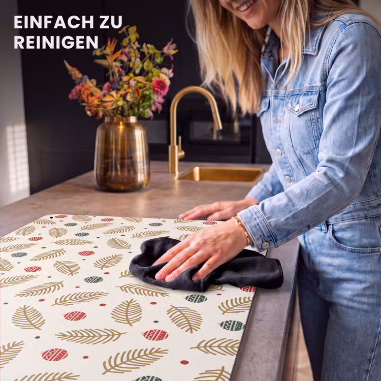 2-in-1 Herdabdeckplatte & Spritzschutz - Muster - Weihnachten - Symbole - Beige - Patroon - Kerst - Symbolen - Beige Inductie beschemer met haakjes klein 777