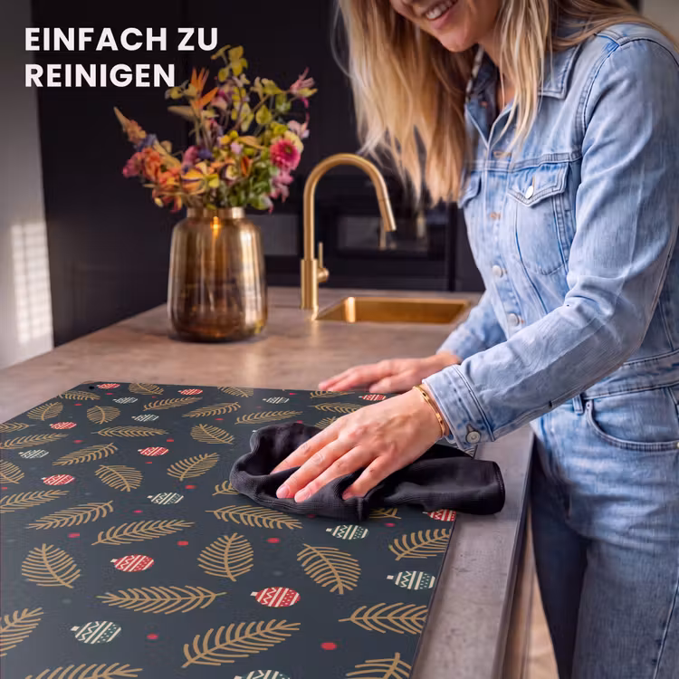 2-in-1 Herdabdeckplatte & Spritzschutz - Muster - Weihnachten - Symbole - Grün - Patroon - Kerst - Symbolen - Groen Inductie beschemer met haakjes klein 777