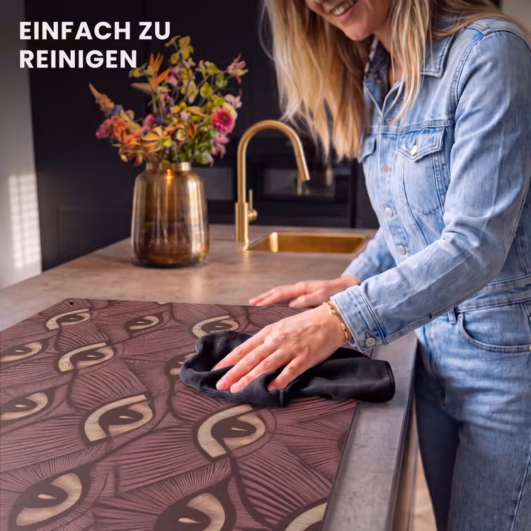 2-in-1 Herdabdeckplatte & Spritzschutz - Mystic - Augen - Braun - Mystiek - Ogen - Bruin Inductie beschemer met haakjes klein 777