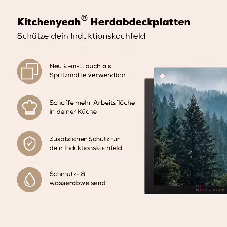 Naaldwoud - Bergen - Mist Inductie beschemer met haakjes klein -ky-usp-de
