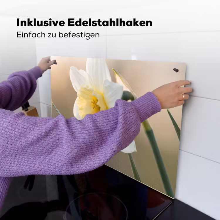 Narcis - Bloem - Minimalistisch Inductie beschemer met haakjes klein -ky-ophangen-de