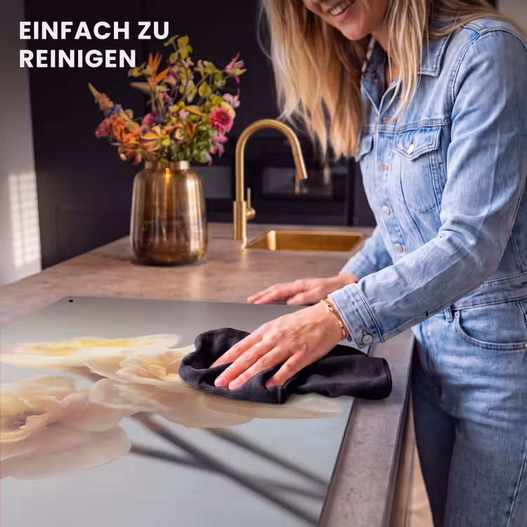 2-in-1 Herdabdeckplatte & Spritzschutz - Narzissen - Gelb - Blütenblätter - Narcissen - Geel - Bloemblaadjes Inductie beschemer met haakjes klein