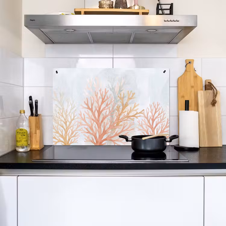 Natuur - Abstract - Aquarel - Organisch - Warm Inductie beschemer met haakjes klein -sfeer2