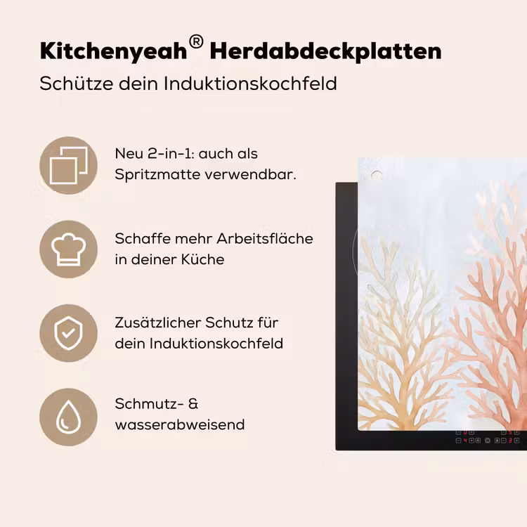 Natuur - Abstract - Aquarel - Organisch - Warm Inductie beschemer met haakjes klein -ky-usp-de