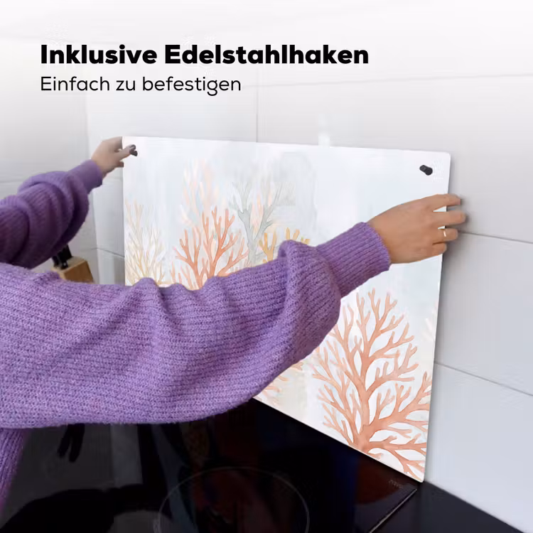 Natuur - Abstract - Aquarel - Organisch - Warm Inductie beschemer met haakjes klein -ky-ophangen-de