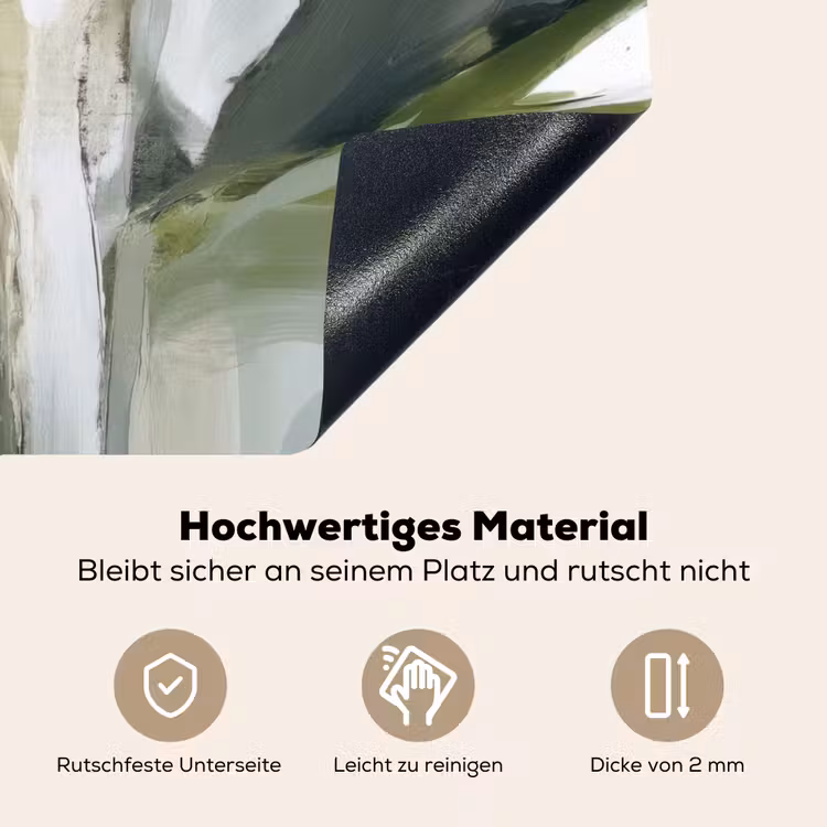 Natuur - Abstract - Groen - Penseelstreken Inductie beschemer met haakjes klein -ky-onderkant-de