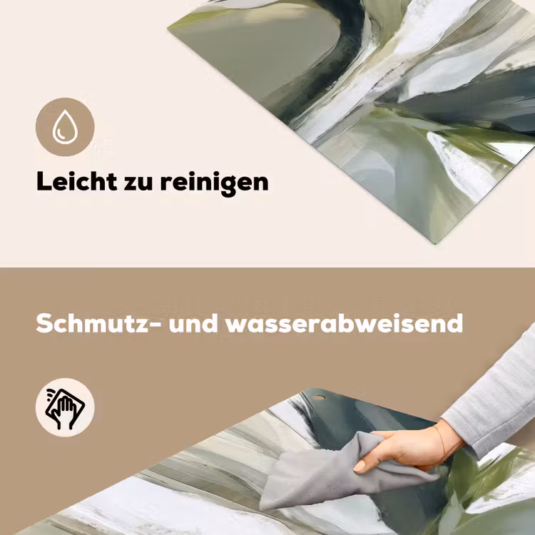 Natuur - Abstract - Groen - Penseelstreken Inductie beschemer met haakjes klein -ky-schoon-de