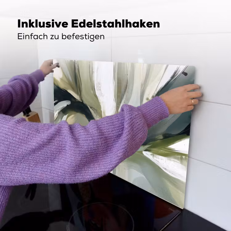 Natuur - Abstract - Groen - Penseelstreken Inductie beschemer met haakjes klein -ky-ophangen-de