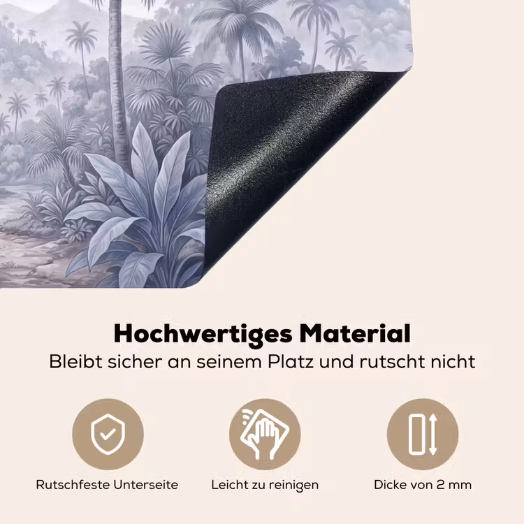 Natuur - Boom - Tropisch - Landschap - Blauw Inductie beschemer met haakjes klein -ky-onderkant-de