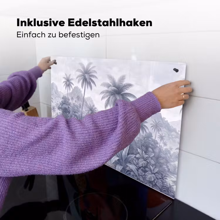 Natuur - Boom - Tropisch - Landschap - Blauw Inductie beschemer met haakjes klein -ky-ophangen-de