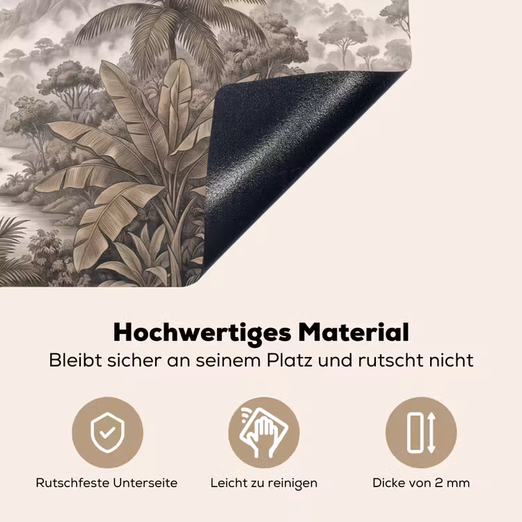 Natuur - Bergen - Rivier - Tropisch - Vintage Inductie beschemer met haakjes klein -ky-onderkant-de