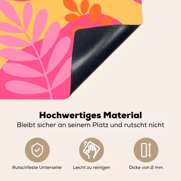 Natuur - Bladeren - Abstract - Roze - Geel Inductie beschemer met haakjes klein -ky-onderkant-de