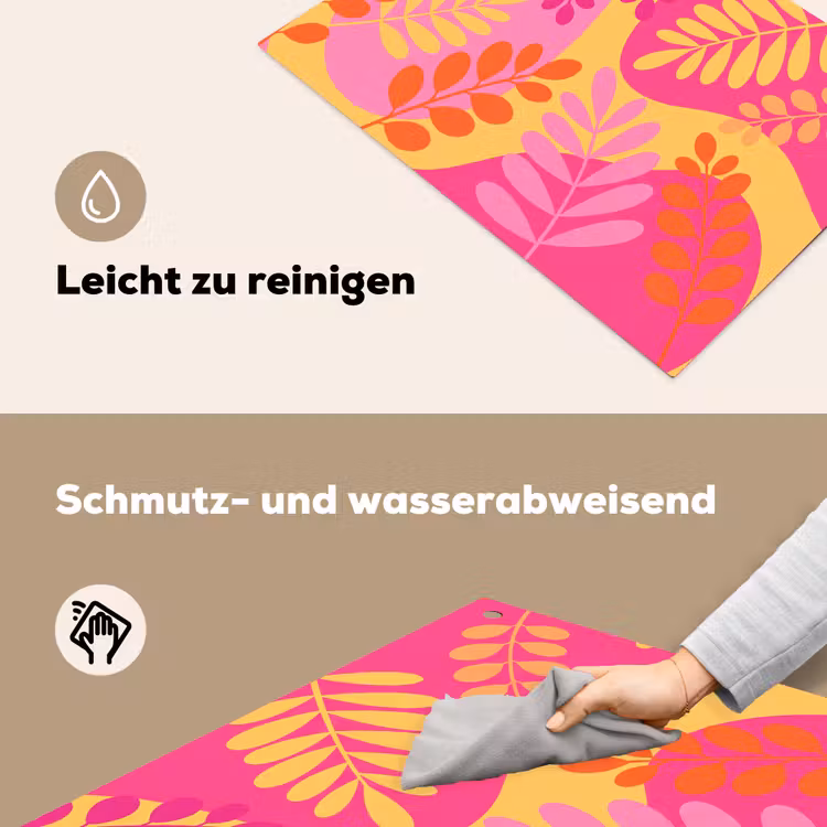 Natuur - Bladeren - Abstract - Roze - Geel Inductie beschemer met haakjes klein -ky-schoon-de
