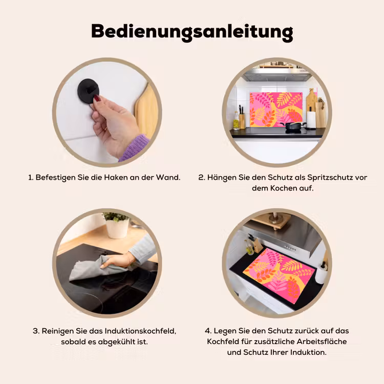 Natuur - Bladeren - Abstract - Roze - Geel Inductie beschemer met haakjes klein -ky-gebruik-de