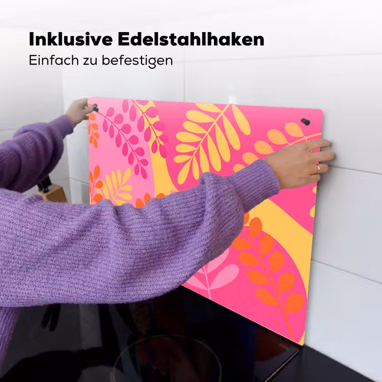 Natuur - Bladeren - Abstract - Roze - Geel Inductie beschemer met haakjes klein -ky-ophangen-de