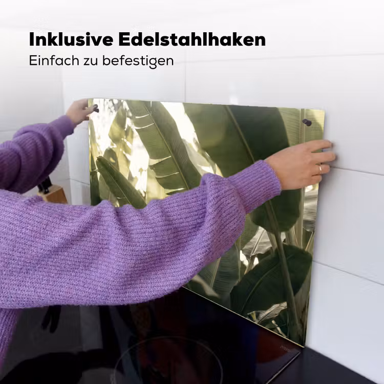 Natuur - Bladeren - Groen - Tropisch - Detail Inductie beschemer met haakjes klein -ky-ophangen-de