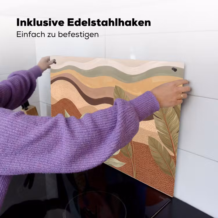 Natuur - Bladeren - Landschap - Abstract - Aardetinten Inductie beschemer met haakjes klein -ky-ophangen-de
