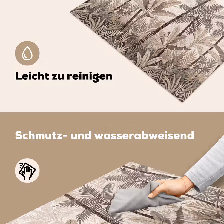 Natuur - Bladeren - Landschap - Mozaïek - Beige Inductie beschemer met haakjes klein -ky-schoon-de