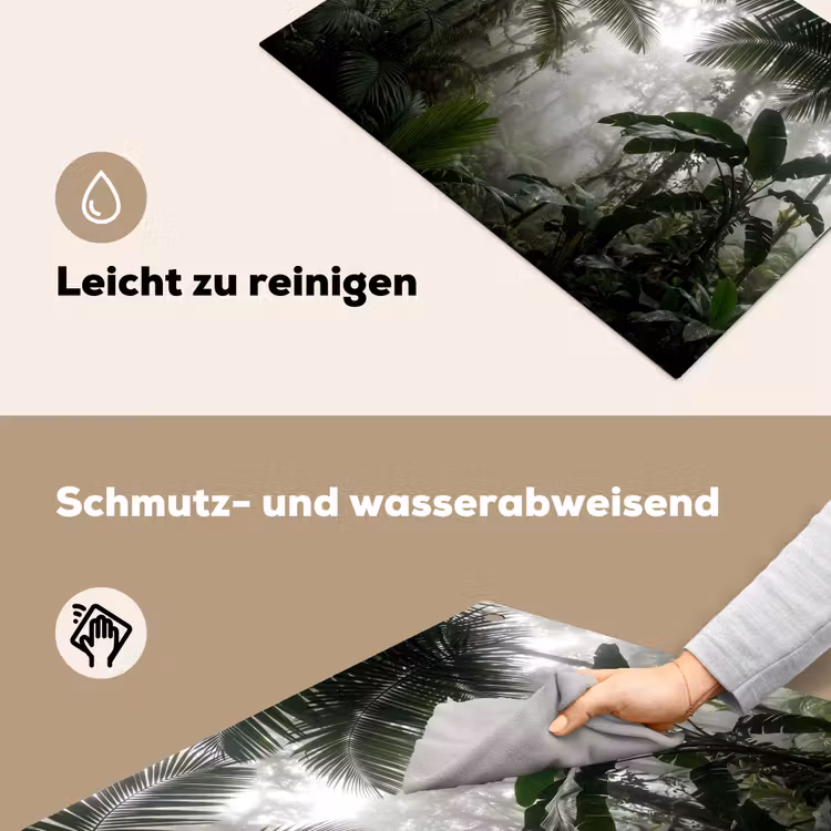 Natuur - Jungle - Mist - Groen - Bladeren Inductie beschemer met haakjes klein -ky-schoon-de