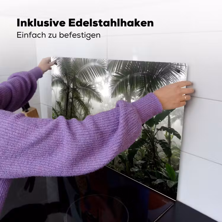 Natuur - Jungle - Mist - Groen - Bladeren Inductie beschemer met haakjes klein -ky-ophangen-de