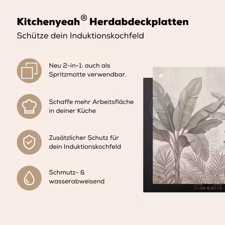 Natuur - Jungle - Ringstaartmaki - Bruin Inductie beschemer met haakjes klein -ky-usp-de