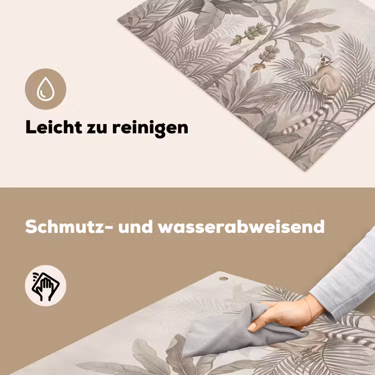 Natuur - Jungle - Ringstaartmaki - Bruin Inductie beschemer met haakjes klein -ky-schoon-de