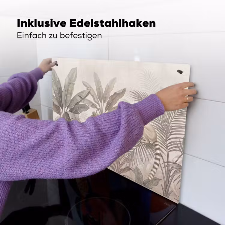 Natuur - Jungle - Ringstaartmaki - Bruin Inductie beschemer met haakjes klein -ky-ophangen-de