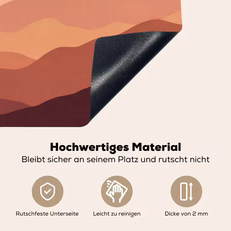 Natuur - Heuvels - Abstract - Modern - Oranje Inductie beschemer met haakjes klein -ky-onderkant-de
