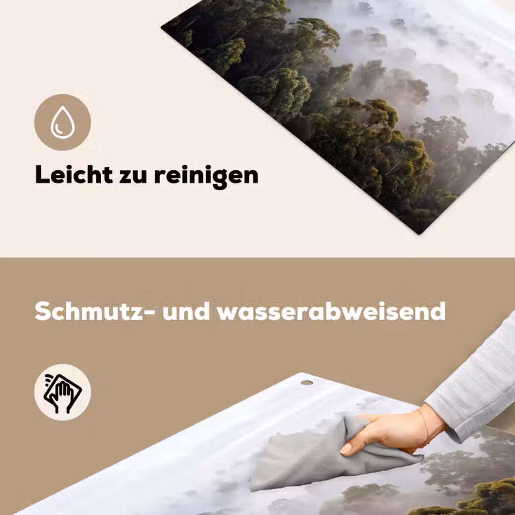 Natuur - Mist - Bos - Ochtend - Goud Inductie beschemer met haakjes klein -ky-schoon-de