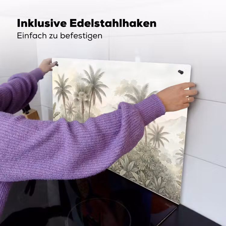 Natuur - Tropisch bos - Landschap - Aquarel - Groen Inductie beschemer met haakjes klein -ky-ophangen-de