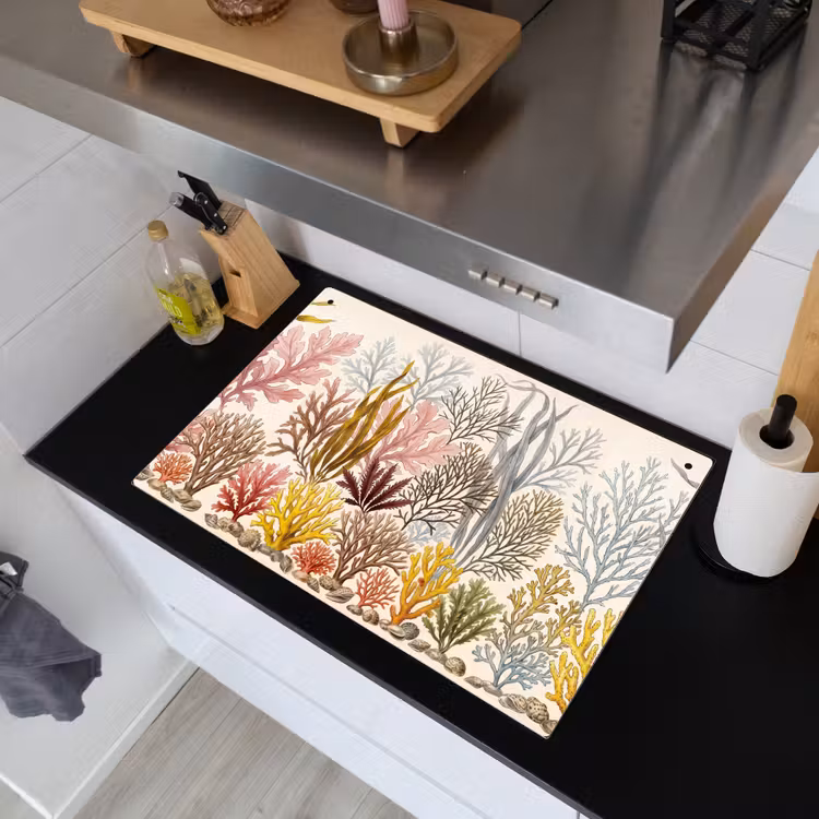 Natuur - Onderwater - Botanisch - Vintage - Kleurrijk Inductie beschemer met haakjes klein -sfeer1