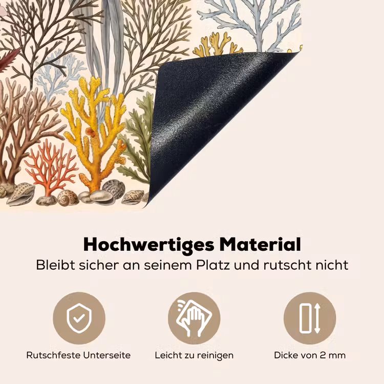 Natuur - Onderwater - Botanisch - Vintage - Kleurrijk Inductie beschemer met haakjes klein -ky-onderkant-de