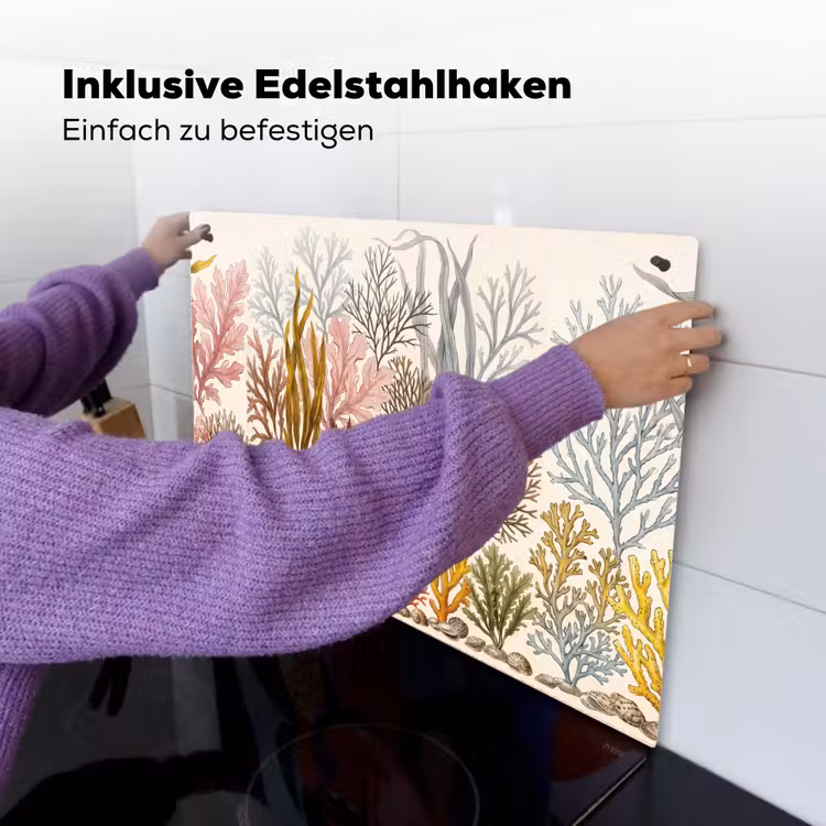 Natuur - Onderwater - Botanisch - Vintage - Kleurrijk Inductie beschemer met haakjes klein -ky-ophangen-de