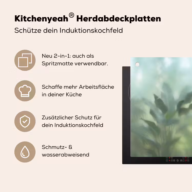Natuur - Vervaagd - Groen - Abstract - Modern Inductie beschemer met haakjes klein -ky-usp-de