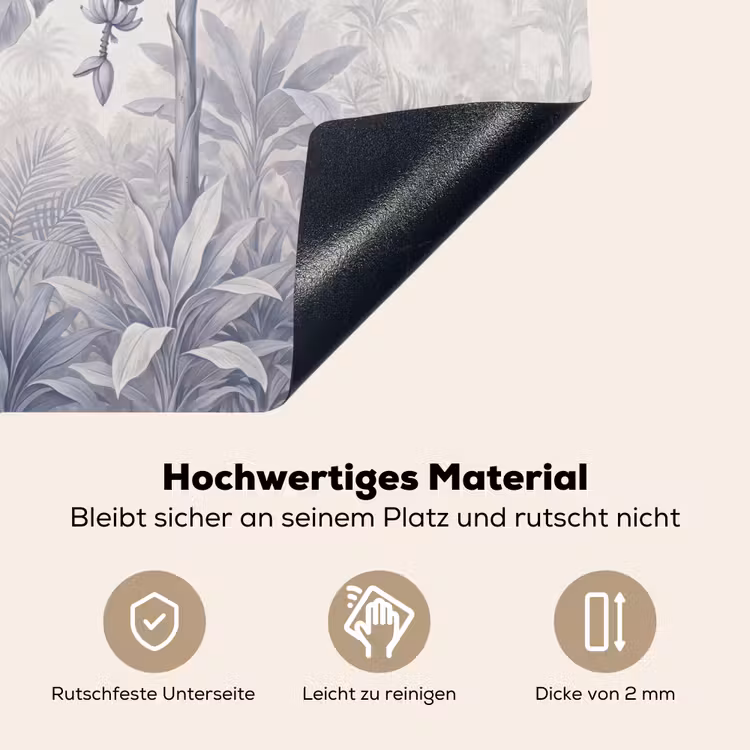 Natuur - Vogel - Jungle - Illustratie - Blauw Inductie beschemer met haakjes klein -ky-onderkant-de