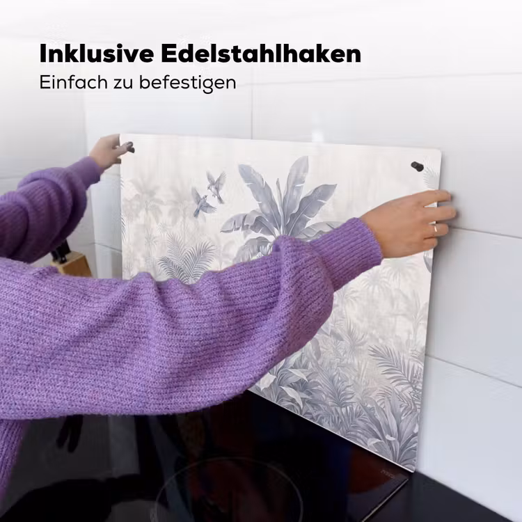 Natuur - Vogel - Jungle - Illustratie - Blauw Inductie beschemer met haakjes klein -ky-ophangen-de