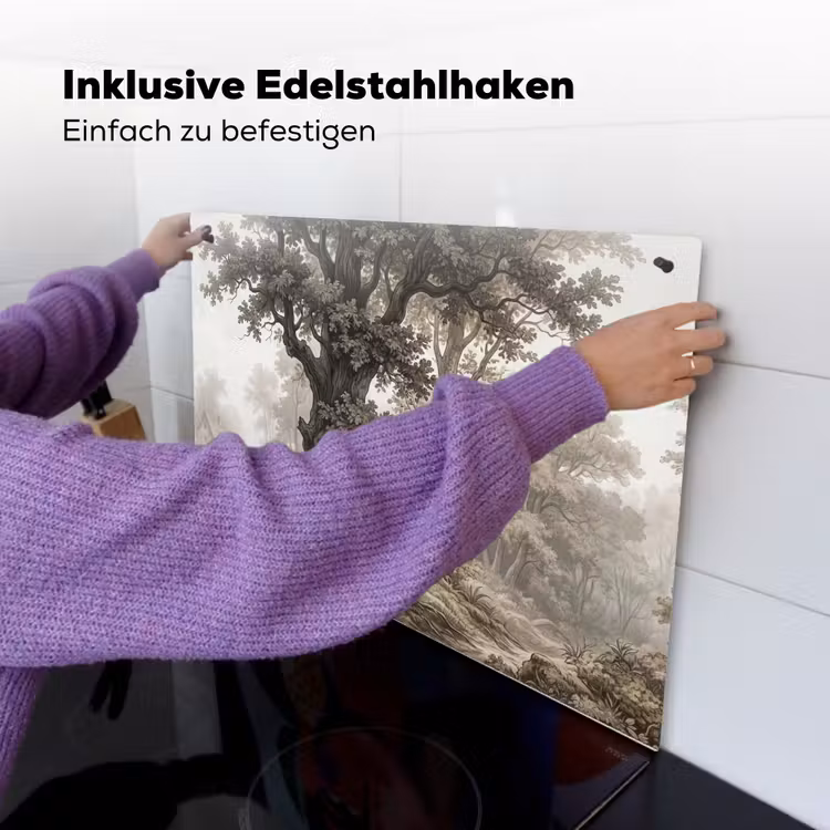 Natuur - Bos - Eik Inductie beschemer met haakjes klein -ky-ophangen-de