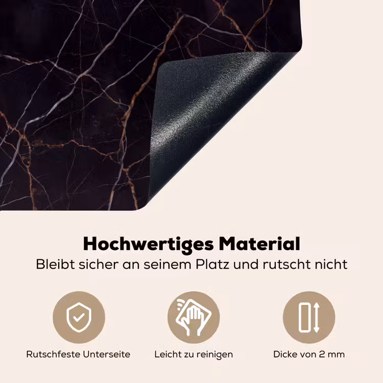 Natuursteen - Marmerpatroon - Abstract - Modern - Zwart - Goud Inductie beschemer met haakjes klein -ky-onderkant-de