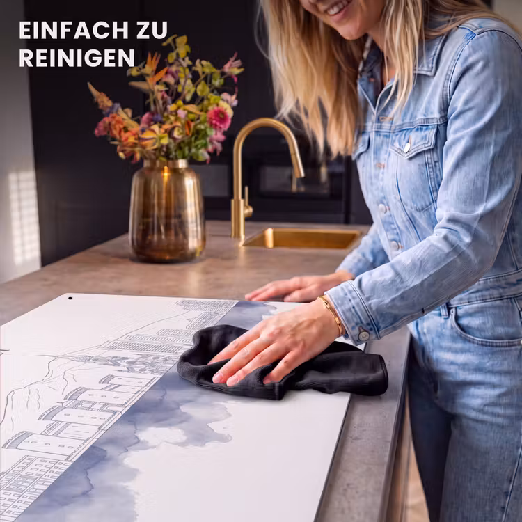 Napels - Skyline - Italie - Lijntekening - Aquarel Inductie beschemer met haakjes klein -ky-schoon-de