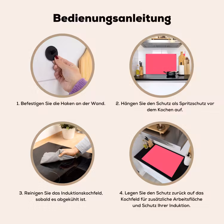Neon - Flamingo - Roze Inductie beschemer met haakjes klein 777 -ky-gebruik-de