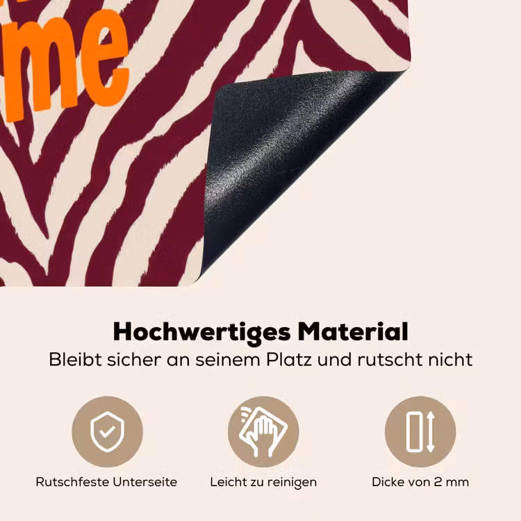 New era - Bordeaux - Zebraprint Inductie beschemer met haakjes klein -ky-onderkant-de