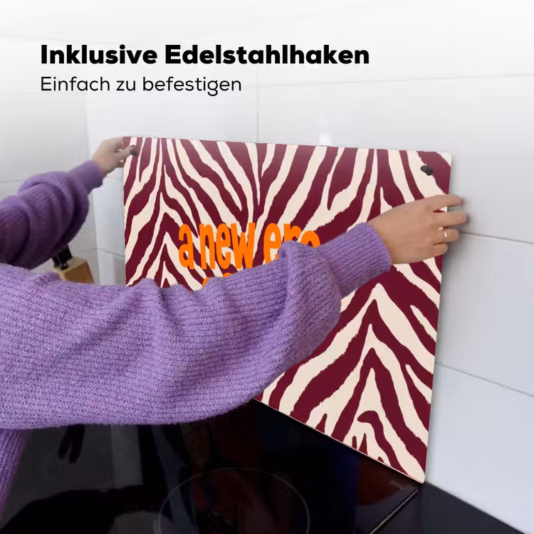 New era - Bordeaux - Zebraprint Inductie beschemer met haakjes klein -ky-ophangen-de