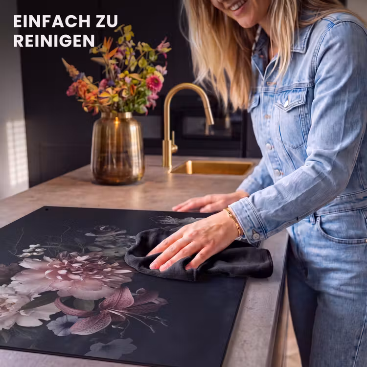 2-in-1 Herdabdeckplatte & Spritzschutz - Nocturnal Flora Symphony - Nachtelijke Flora Symfonie Inductie beschemer met haakjes middel